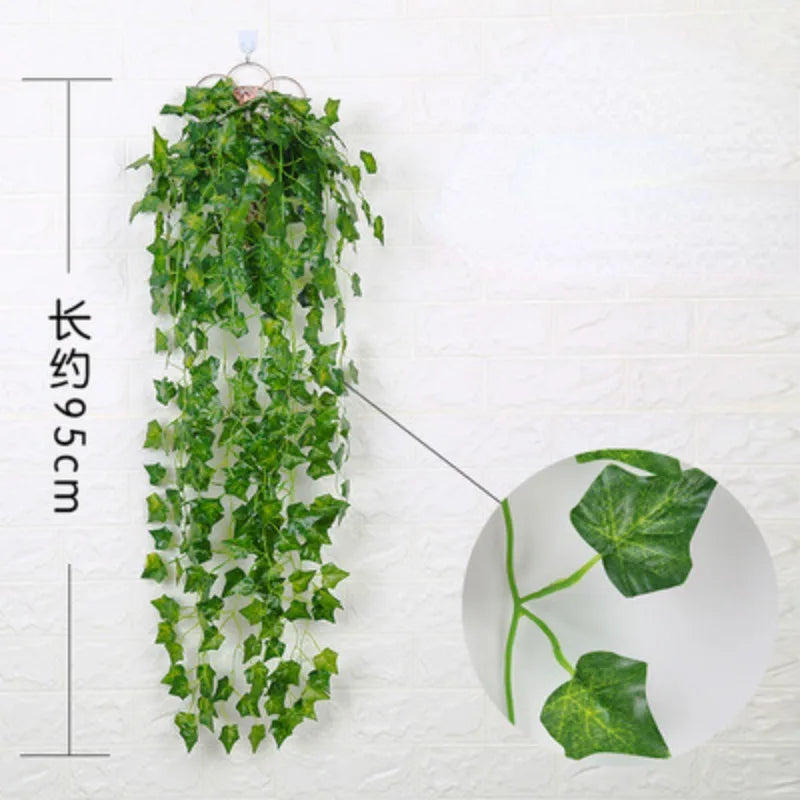 Home Wall Decoration Encryption Green Plant Simulation Willow Leaf Wisteria Strip Pendant Simulation Eucalyptus Pendant - Buy online at  Vibe In Cart.