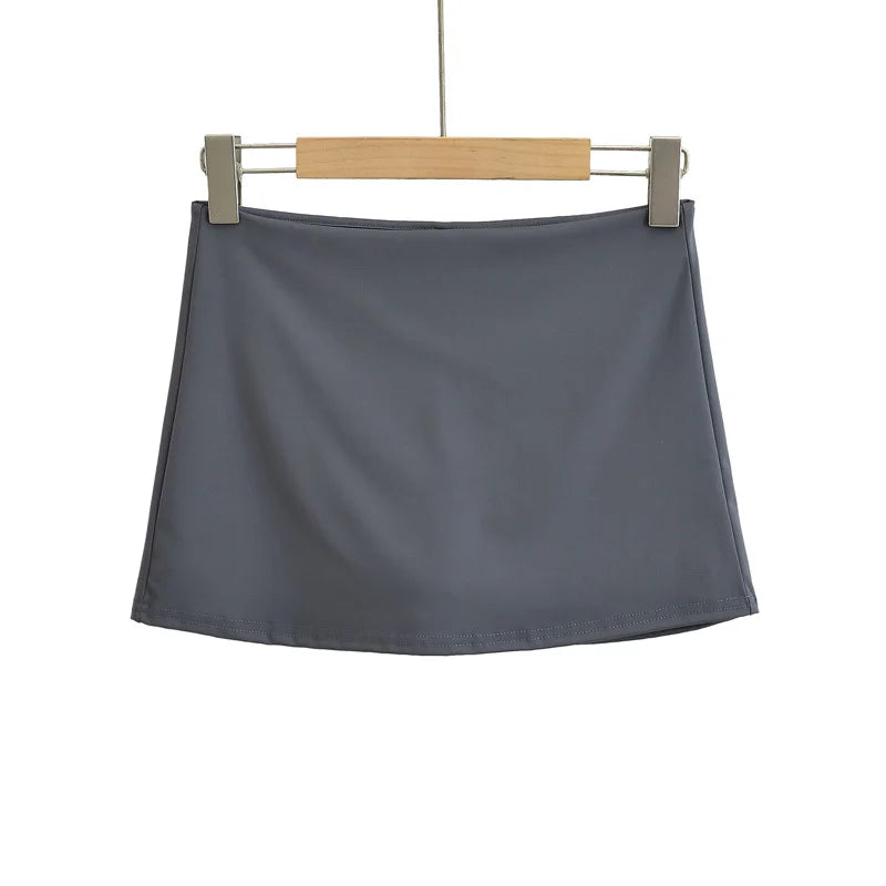 Women Low Rise Mini Skirt With Take The Short Cut Detail Slim Fit Mini Skort