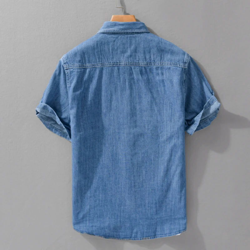 Light and Thin Summer Short-sleeved Denim Shirt for Men, Casual and Breathable, Sweat-wicking, Suitable for Daily Commuting. - Buy online at  Vibe In Cart.