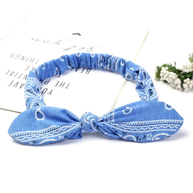 Women's Geometric Acrylic Elastic Headbands with Cross Knot