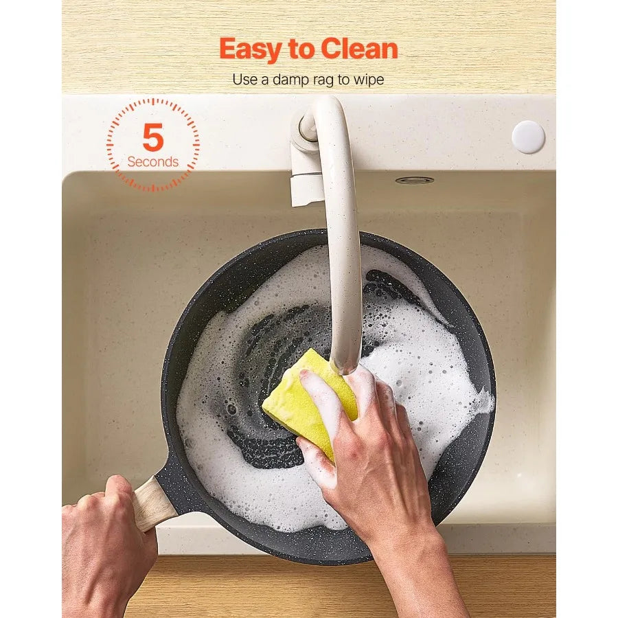 19 Piece Pots and Pans Set Granite Nonstick Cookware Set Induction Cookwares Kitchen RV Cooking Sets with Frying Sauce Saute Te - Buy online at  Vibe In Cart.