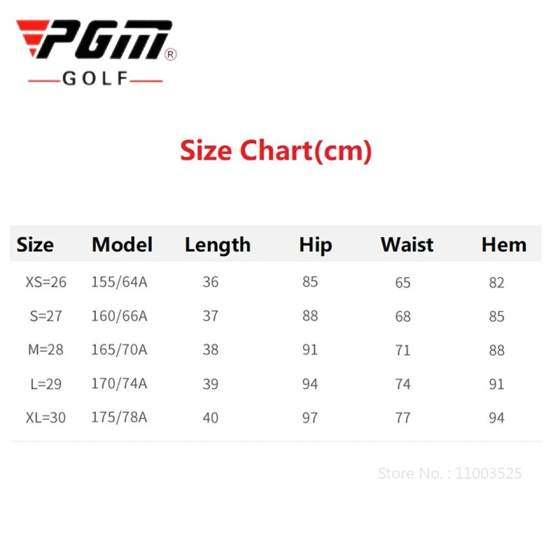 Pgm Golf Clothing Women's Short Skirt Breathable Quick Drying Sports Pencil Skirt Casual Zipper Pocket Skorts with Inner Shorts