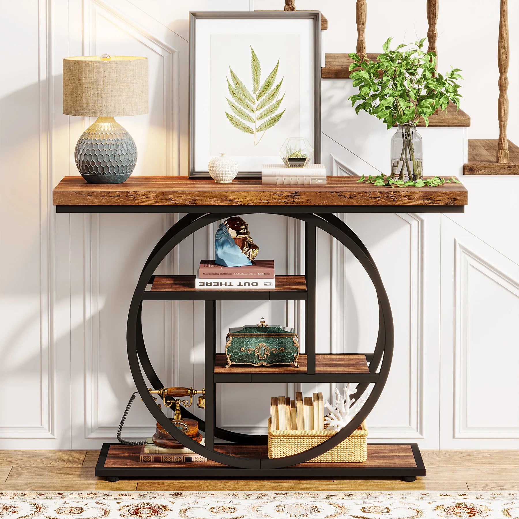 Console Table, 4-Tier Entryway Table, 41.3-Inch Industrial Sofa Table for Living Room, Foyer Hallway Table for Entrance - Buy online at  Vibe In Cart.
