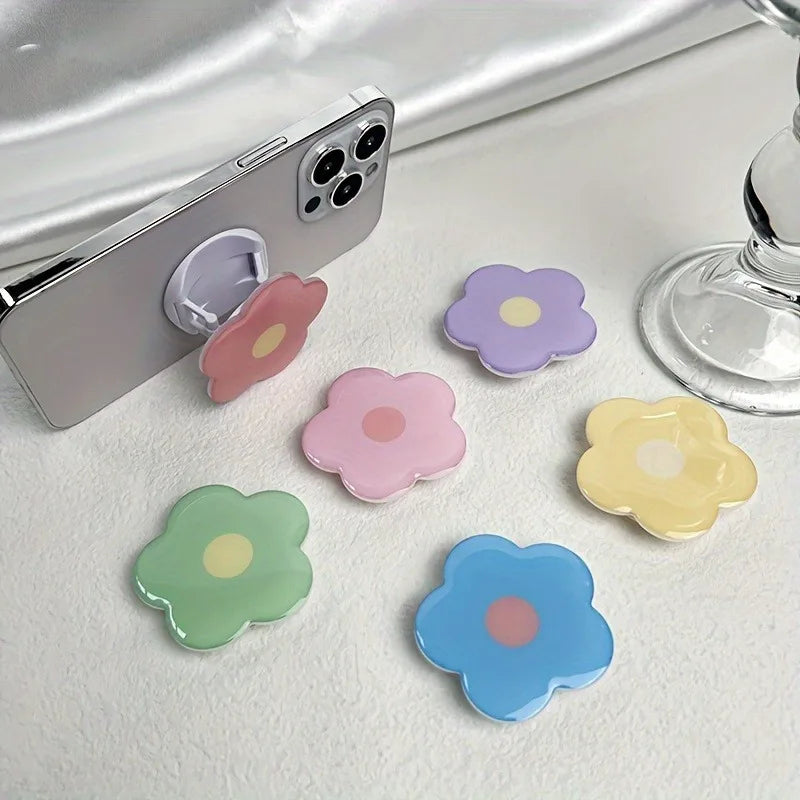 Folding Expandable Clear Flower Mobile Phone Finger Ring Grip Holder