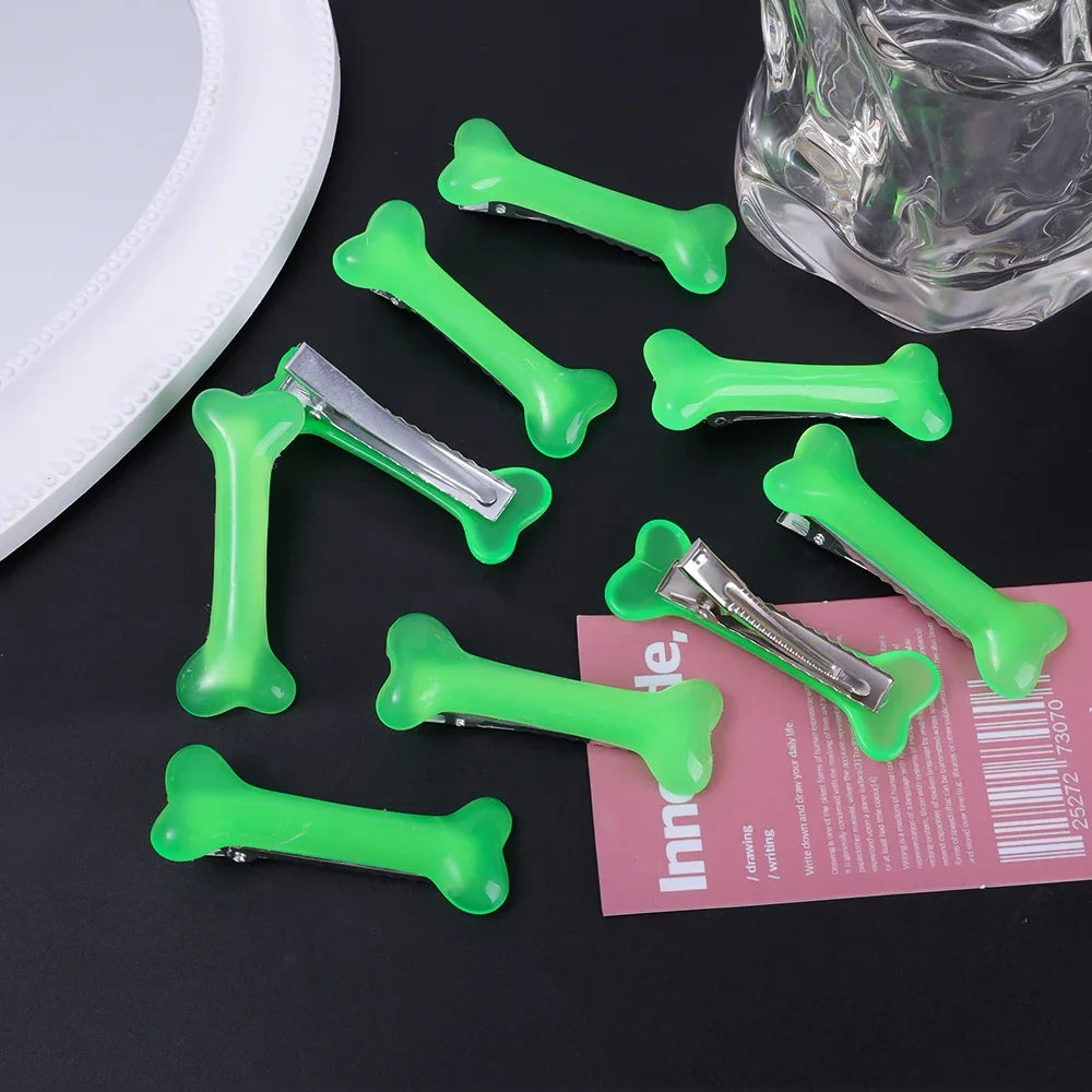 White Small Plastic Bone Design Hair Clip Bobby Pin