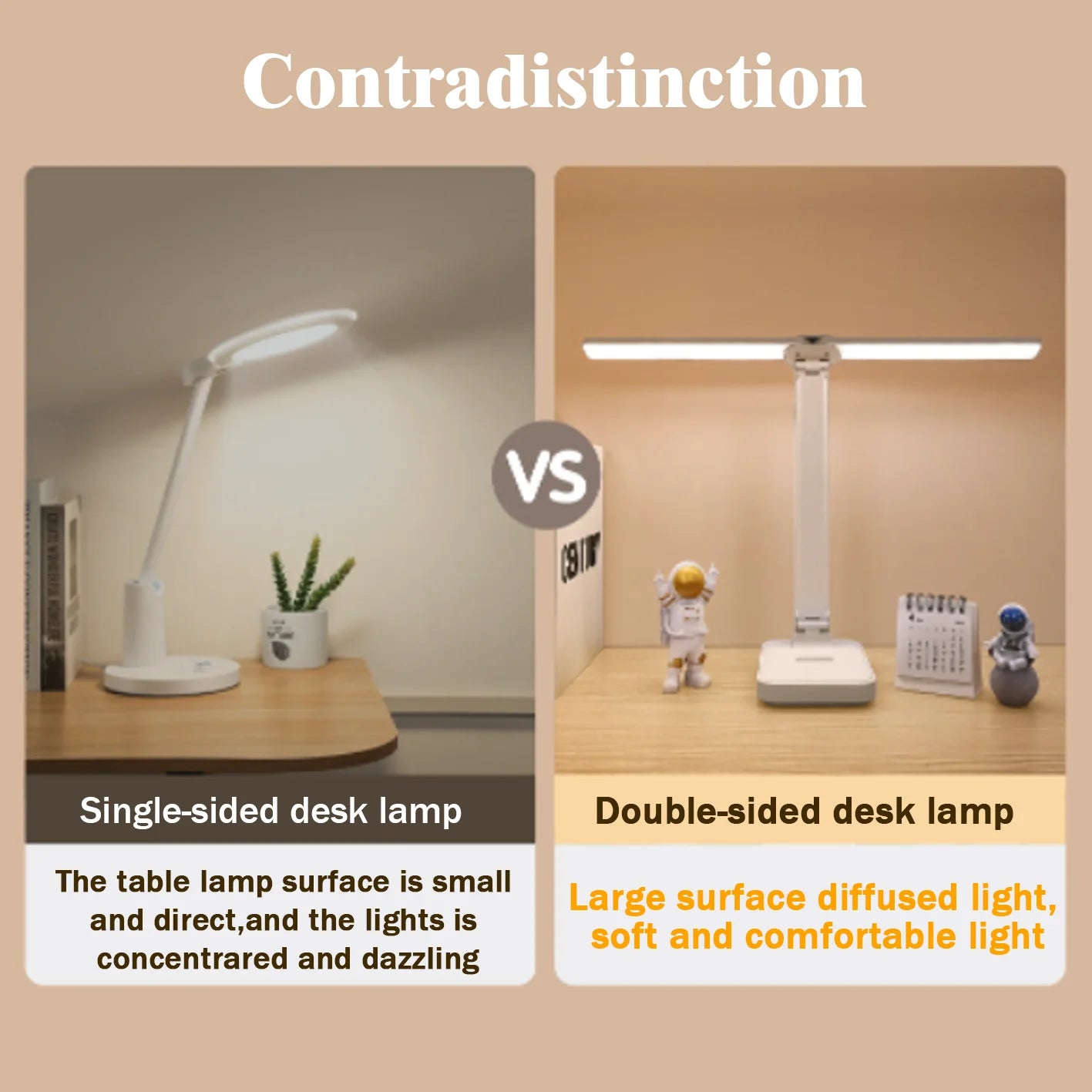 LED Desk Lamp 3 Levels Dimmable Touch Night Light USB Rechargeable Eye Protection Foldable Table Lamp For Bedroom Bedside Desk - Buy online at  Vibe In Cart.