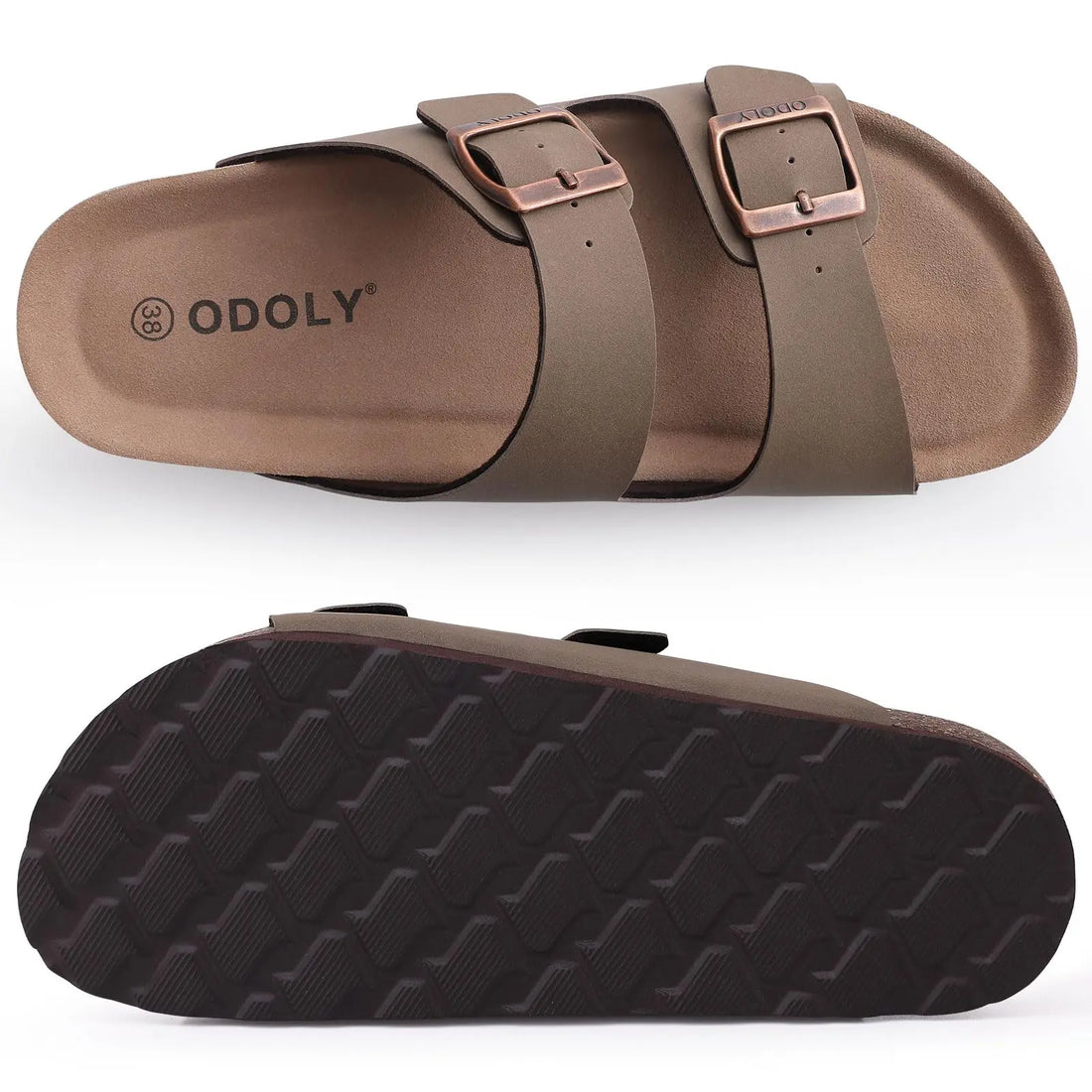 Comwarm Men's Cork Footbed Slides Sandals Arch Support Summer Outdoor Sandals with Adjustable Buckle Leisure Men Leather Slides - Buy online at  Vibe In Cart.
