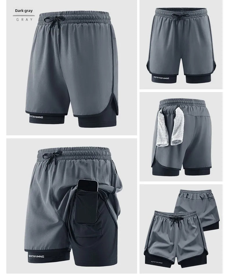 Men Running Shorts Gym Sports 2 in 1 Quick Dry Workout Training Gym Fitness Jogging Short Sweatpants Summer Hot Men Sportswear - Buy online at  Vibe In Cart.