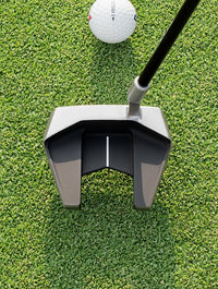 Left Handed Men's Standing Golf Putter with Ball Pickup, Silver Black