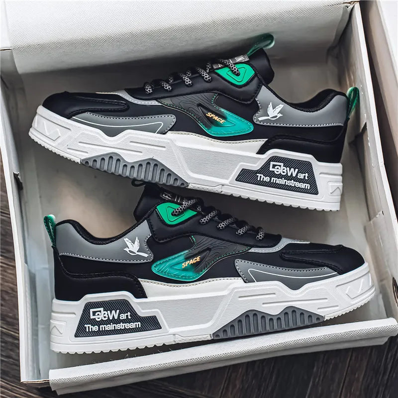 2024 Autumn New Casual Sports Shoes Men's Leather Low-Top Fashion Trend Easiest for Match Running Shoes Men's Skateboard Shoes Suitable for Outdoor Sports - Buy online at  Vibe In Cart.