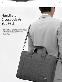 Unisex Zipper Canvas Laptop Briefcase for 13.3-17 Inch Laptops