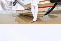 Mens Summer Breathable solid color Casual Pants Loose Straight Leg Cropped Linen Trousers - Buy online at  Vibe In Cart.