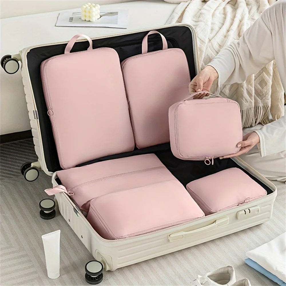 6-Piece Compression Packing Cubes Made of Polyester