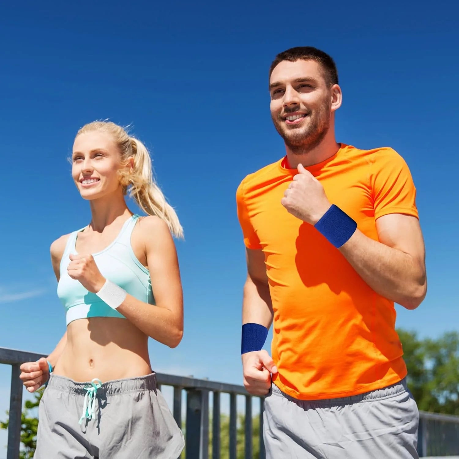 New Hot 1Pairs 2Pcs Set Breathable Cotton Wrist Sweatbands Sweat Absorbent Wristbands for Tennis Football Basketball Running Gym - Buy online at  Vibe In Cart.