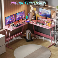 Gaming Desk L Shaped Corner Computer Desk, Home Office Desks Writing Workstation with Large Monitor Stand Easy to Assemble - Buy online at  Vibe In Cart.