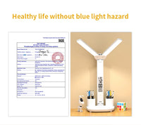 LED Desk Lamp USB Dimmable Touch Foldable Table Lamp with Calendar Temperature Clock Night Light for Study Reading Lamp - Buy online at  Vibe In Cart.