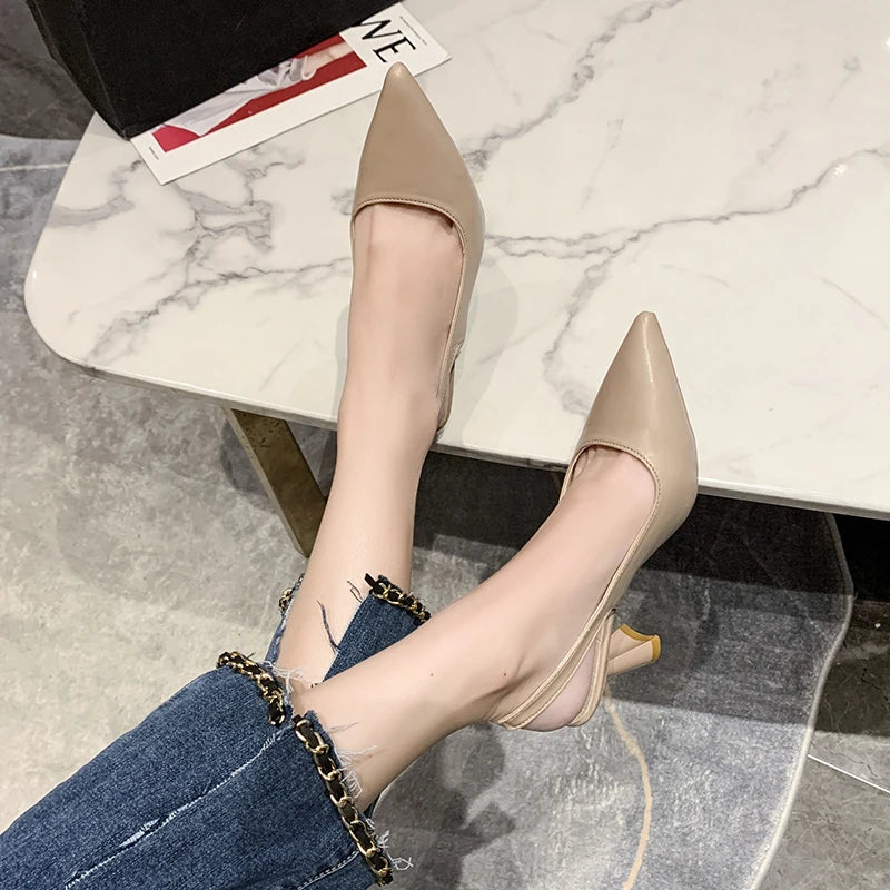 Summer Fashion New Pointed Toe Stiletto Heel Shallow Mouth Breathable PU Comfortable and Elegant Women's Shoes Sexy Sandals - Buy online at  Vibe In Cart.