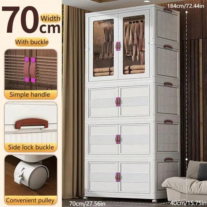 27.56 Inch 1pc Folding Wardrobe + 3pcs Folding Box Easy to Install Wardrobe Hanging Locker Bedroom Clothes Storage Cabinet Folda - Buy online at  Vibe In Cart.