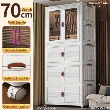 27.56 Inch 1pc Folding Wardrobe + 3pcs Folding Box Easy to Install Wardrobe Hanging Locker Bedroom Clothes Storage Cabinet Folda - Buy online at  Vibe In Cart.