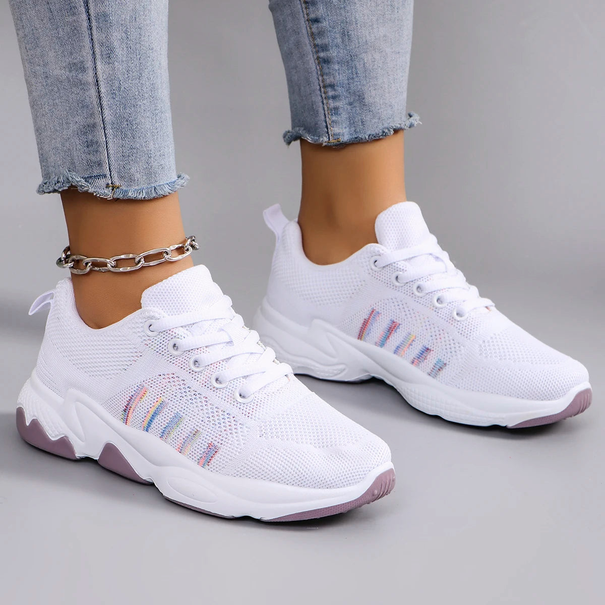 Spring new women's sports shoes, fashionable, breathable, lightweight, non-slip, wear-resistant, casual sports shoes, flat shoes - Buy online at  Vibe In Cart.
