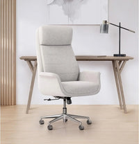 Modern Comfort Pizana Bouclé Fabric High-Back Executive Office Chair, Light Sand/Brushed Nickel, BIFMA Compliant - Buy online at  Vibe In Cart.