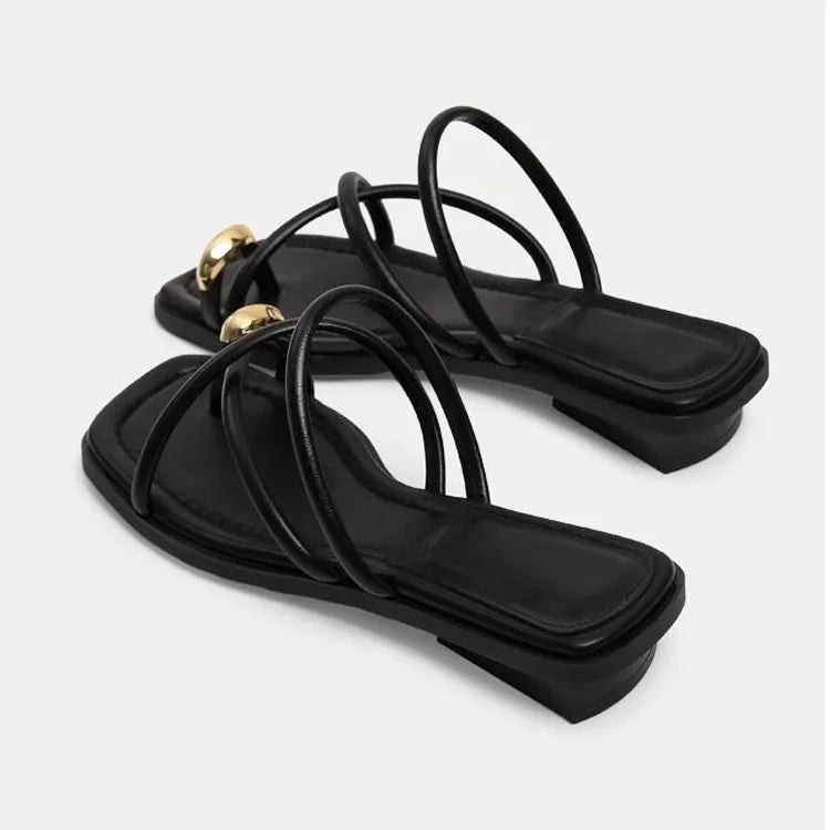 Stylish Women's Cross Strap Slide Sandals Comfortable Lightweight Toe Loop Beach Shoes with Casual Solid Color Design for Summer - Buy online at  Vibe In Cart.