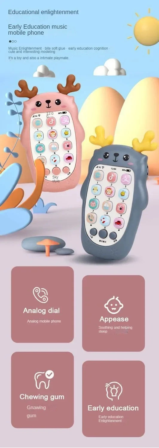 Baby Phone Toys Bilingual Telephone Teether Music Voice Toy Early Educational Learning Machine Electronic Children Gift Baby Toy