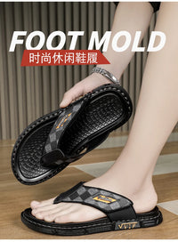 Men's Casual Flip-Flop Sandals with Microfiber Upper and PVC Outsole