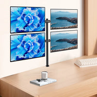 Adjustable Height Monitor Arm for 10-27 Inch Screens with 360 Degree Rotation in Black