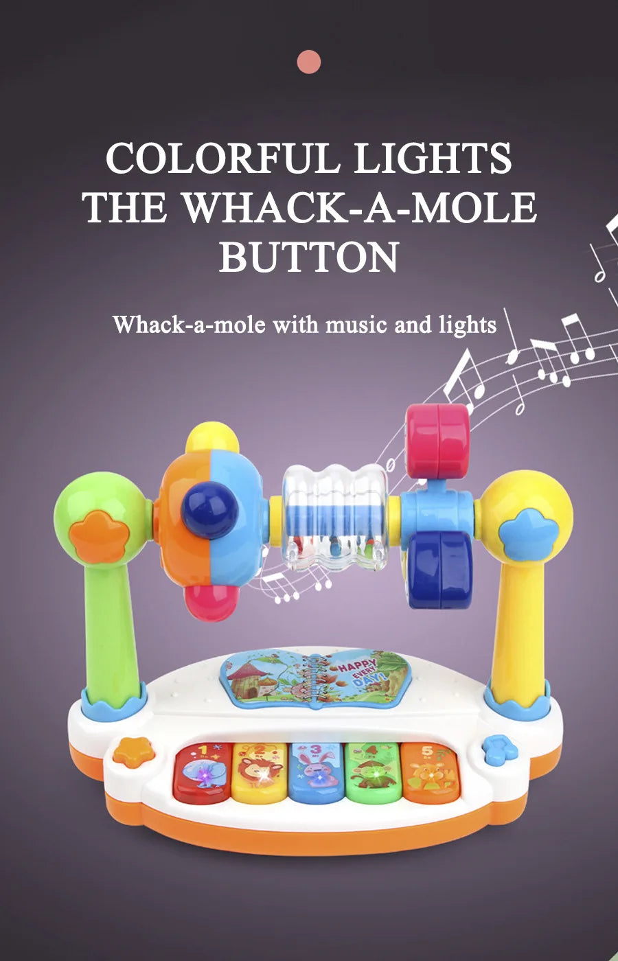 Baby Piano Toys Kids Rotating Music Piano Keyboard With Light Sound Musical Toys For Toddlers Early Educational Music Toy Gifts