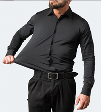 6xl New summer black men's shirt elastic force non-iron long-sleeved business casual shirt solid color mercerized vertical - Buy online at  Vibe In Cart.