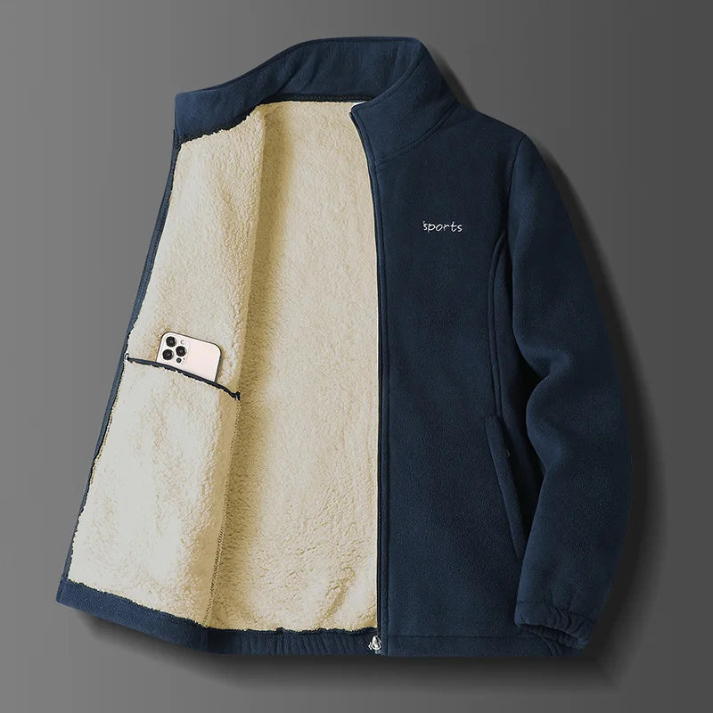 Winter Outdoor Fishing Leisure Windproof Thick Lamb Wool Jacket Comfortable Warm Breathable Men's Stand Up Collar Cotton Jacket - Buy online at  Vibe In Cart.