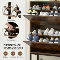 Sturdy Shoe Storage Cabinet, Freestanding Organizer with 2 Drawers, Adjustable Shelves, Slim Shoe Rack for Home Entryways in Rus - Buy online at  Vibe In Cart.