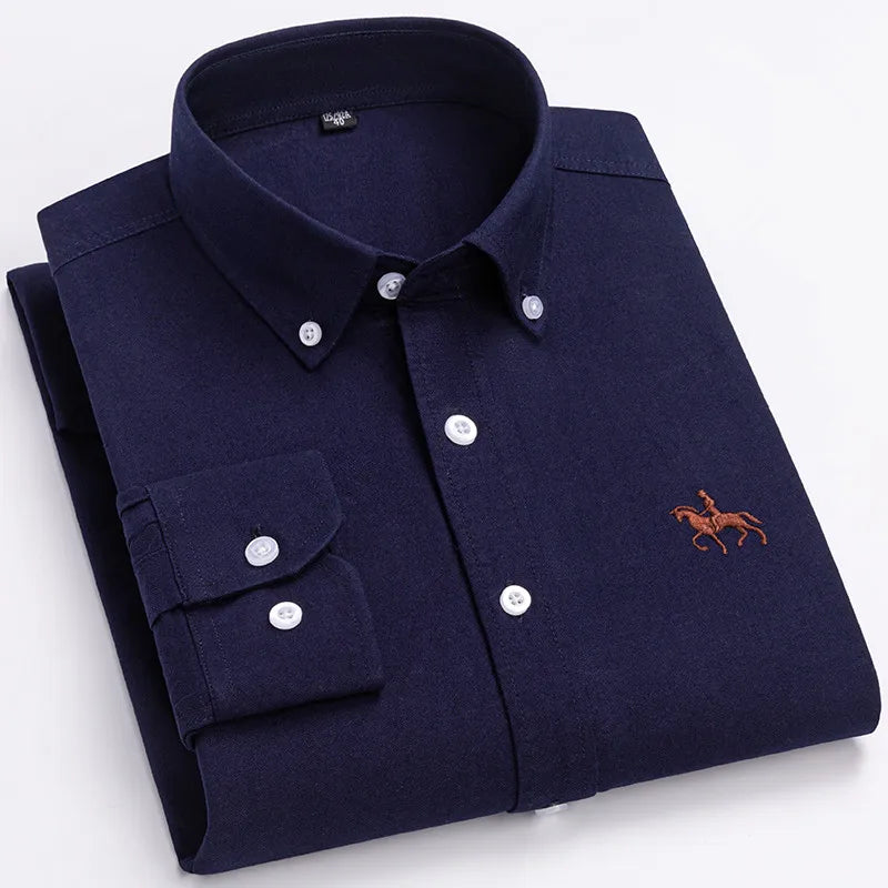 Plus 5XL 6XL Mens Oxford Shirts 100% Cotton Spring Long Sleeve Casual Business Formal Dress Shirt Regular Fit Social Man Clothes - Buy online at  Vibe In Cart.