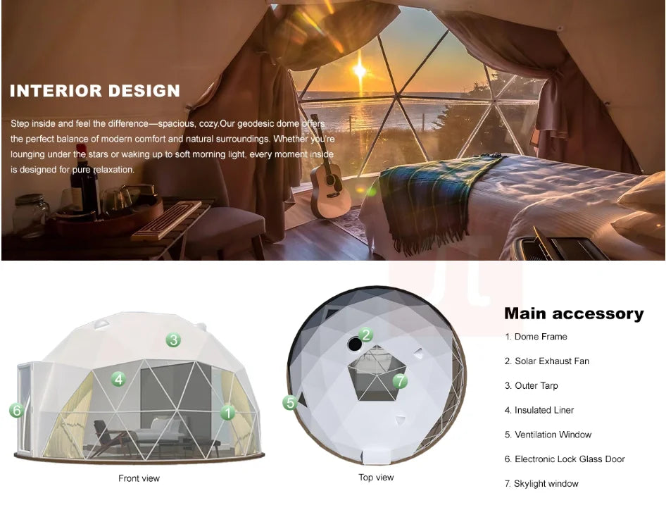 Geodesic Dome Tent for Outdoor Events and Hotel Use