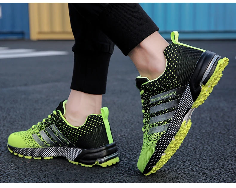 Men's Plus-Size Lace-Up Casual Sports Shoes for Walking and Running