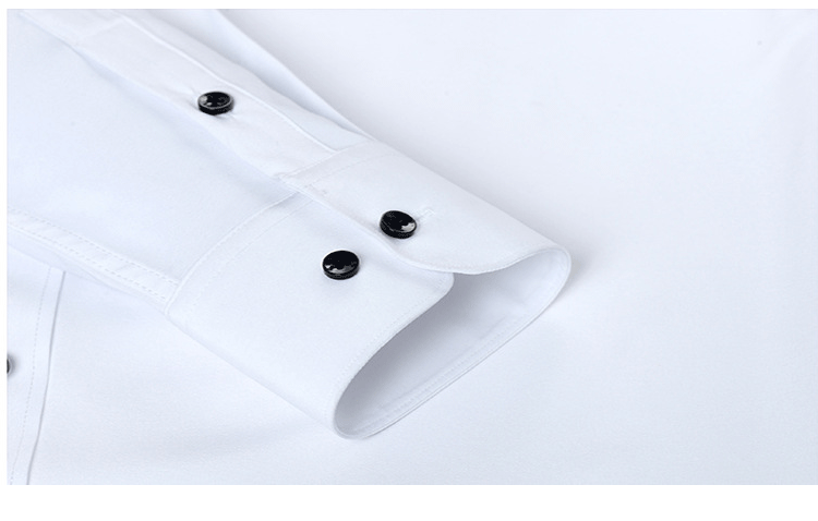 Men's Black 6XL Long-Sleeved Business Casual Polyester Shirt