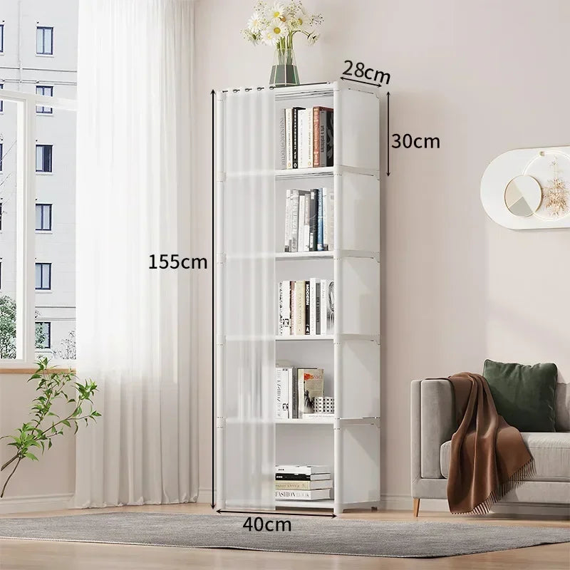 6-Layer Dustproof Plastic Wardrobe Storage Cabinet for Bedroom
