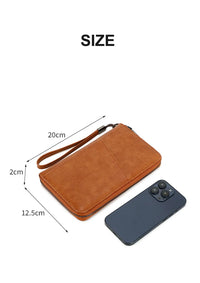 Multifunctional Travel Passport Wallet with RFID Protection in Microfiber Leather