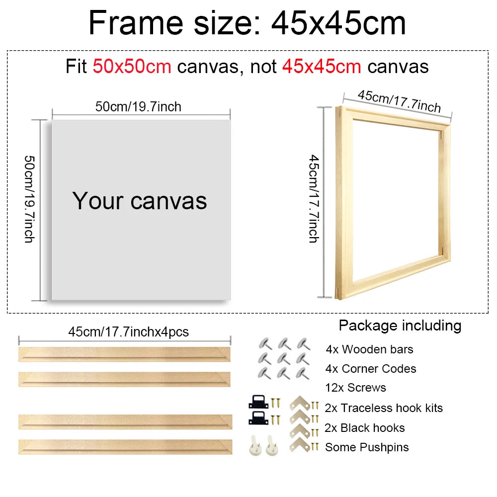 25x35cm Wooden Rectangle Picture Frame for 30x40cm Canvas