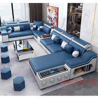 MANBAS Modern Scientific Cloth Sectional Sofa Set with Chaise Lounge, Bluetooth Speakers, and USB Charging Ports for Living Room - Buy online at  Vibe In Cart.