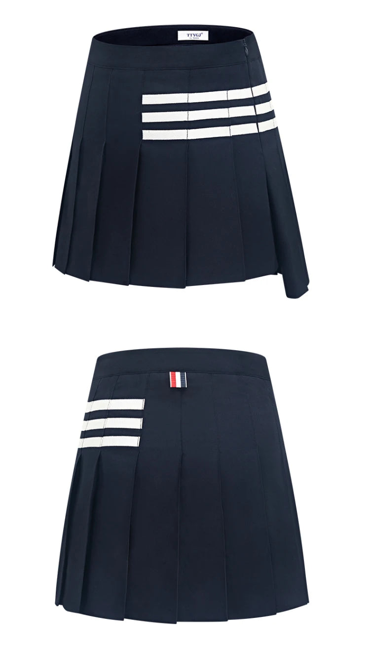 Women's High-Waist Pleated Golf Skort with Shorts XS-XL Cotton Polyester
