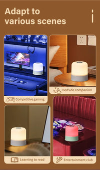 Rechargeable Led Night Light with Remote Control Touch Switch Table Lamp for Reading Bedroom White RGB Color Dimmable Portable - Buy online at  Vibe In Cart.