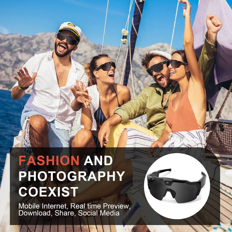 NEW HD Video Glasses Action Camera  Sunglasses Smart Glasses Sports Glasses Outdoor Bicycle Motorcycle Driver Recorder Walk Cam - Buy online at  Vibe In Cart.