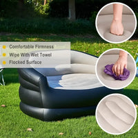 Outdoor Portable Inflatable Bed, Lounging Double Sofa, Folding Camping Inflatable Recliner, Flocking Outdoor Inflatable Sofa - Buy online at  Vibe In Cart.