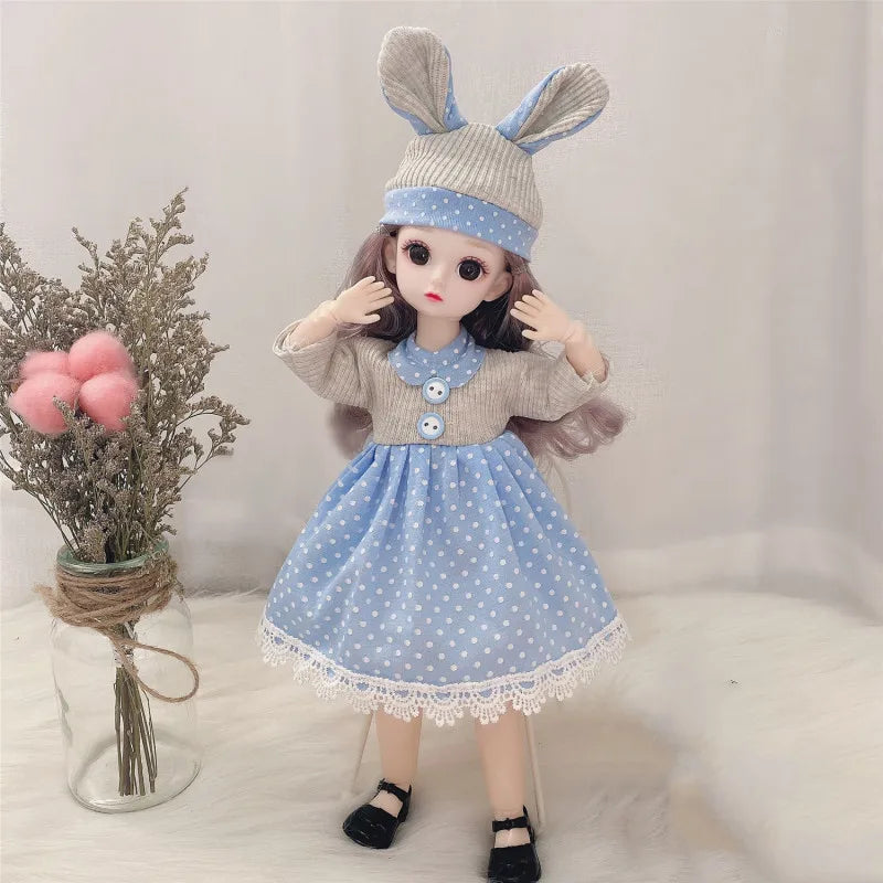 30cm Bjd Doll 12 Moveable Joints 1/6 Girl's Dress 3D Brown Eyes Toy with Clothes Shoes Kids Toys for Girl Children Gift - Buy online at  Vibe In Cart.
