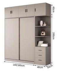 Solid Wood Sliding Door Wardrobe for Adult Bedroom Use