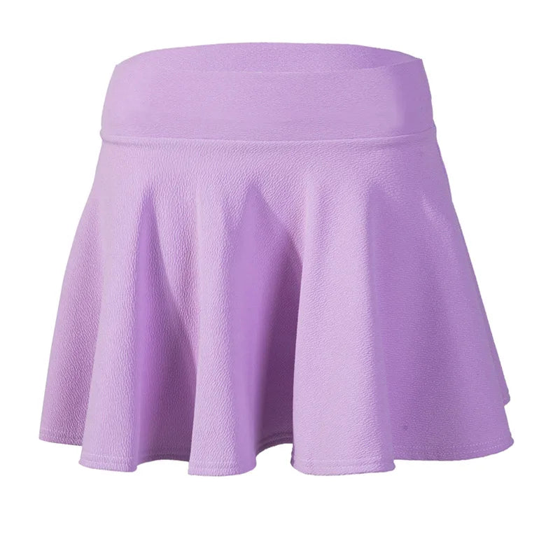 Women's Black High Waist Pleated Mini Skirt with Elastic Waist