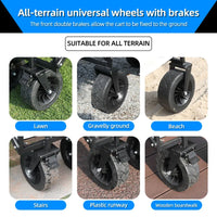 Collapsible Folding Utility Beach Wagon Cart Heavy Duty Large Capacity Fold Wagon Outdoor Trolley Portable Camping Cart Table - Buy online at  Vibe In Cart.