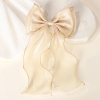 Polyester Chiffon Alloy Hair Barrettes for Girls with Big Bow